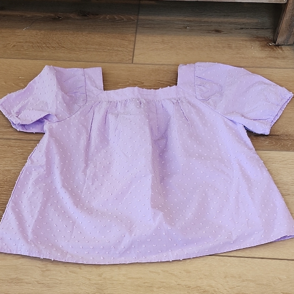Lavender Puff Sleeve Blouse, 7-8 Plus